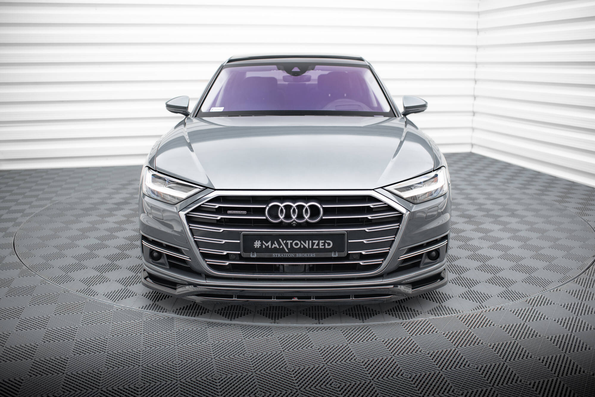 Street+ Spoilerlippe Front Ansatz passend für Audi A8 D5 schwarz Hochglanz