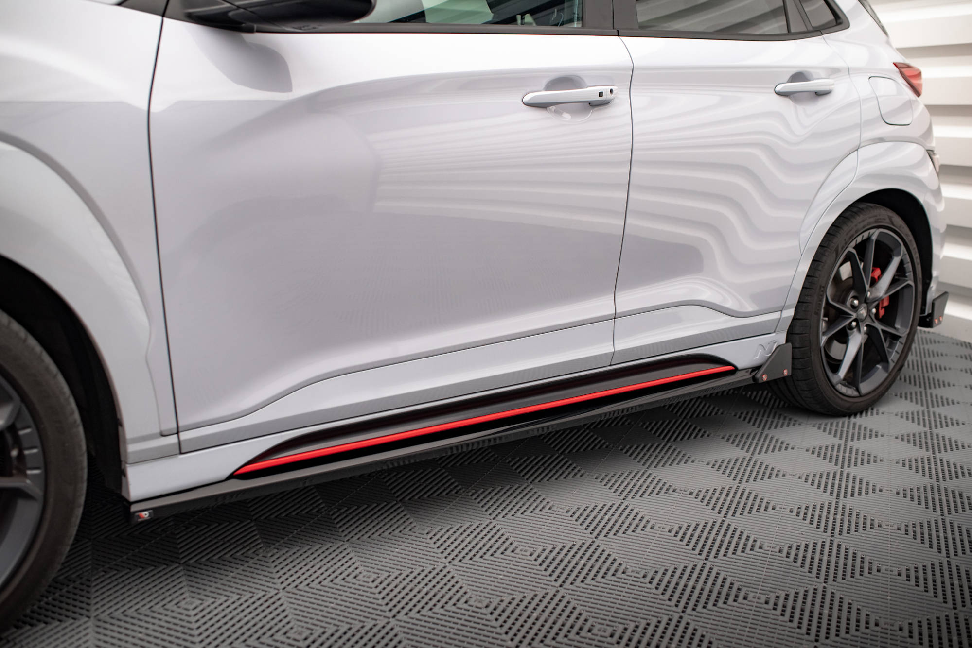 Street+ Seitenschweller Leisten V.1 + Flaps passend für Hyundai Kona N Mk1