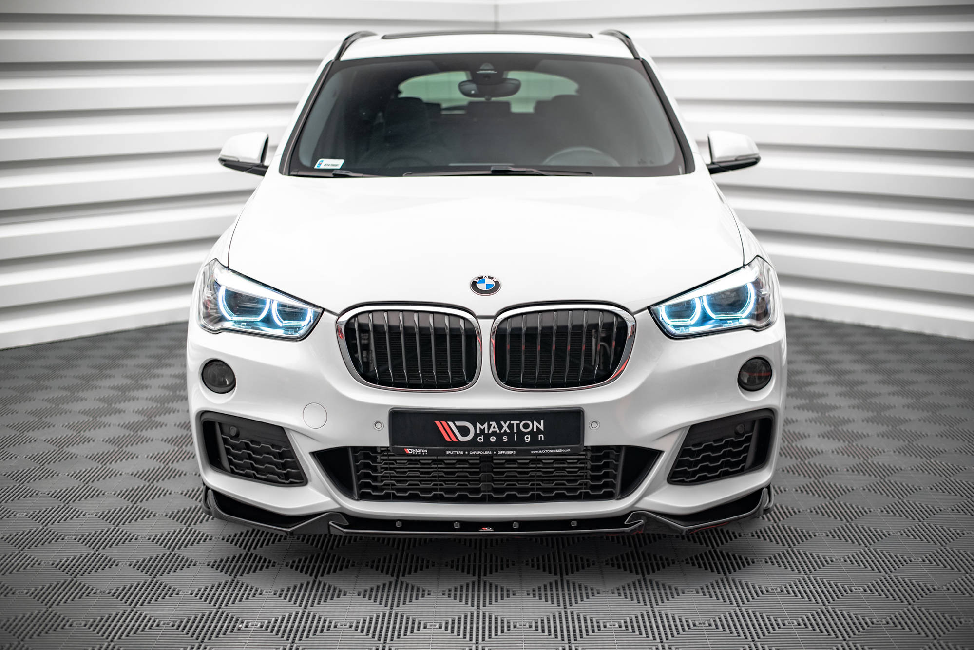 Street+ Spoilerlippe Front Ansatz V.2 passend für BMW X1 M-Paket F48 schwarz Hochglanz