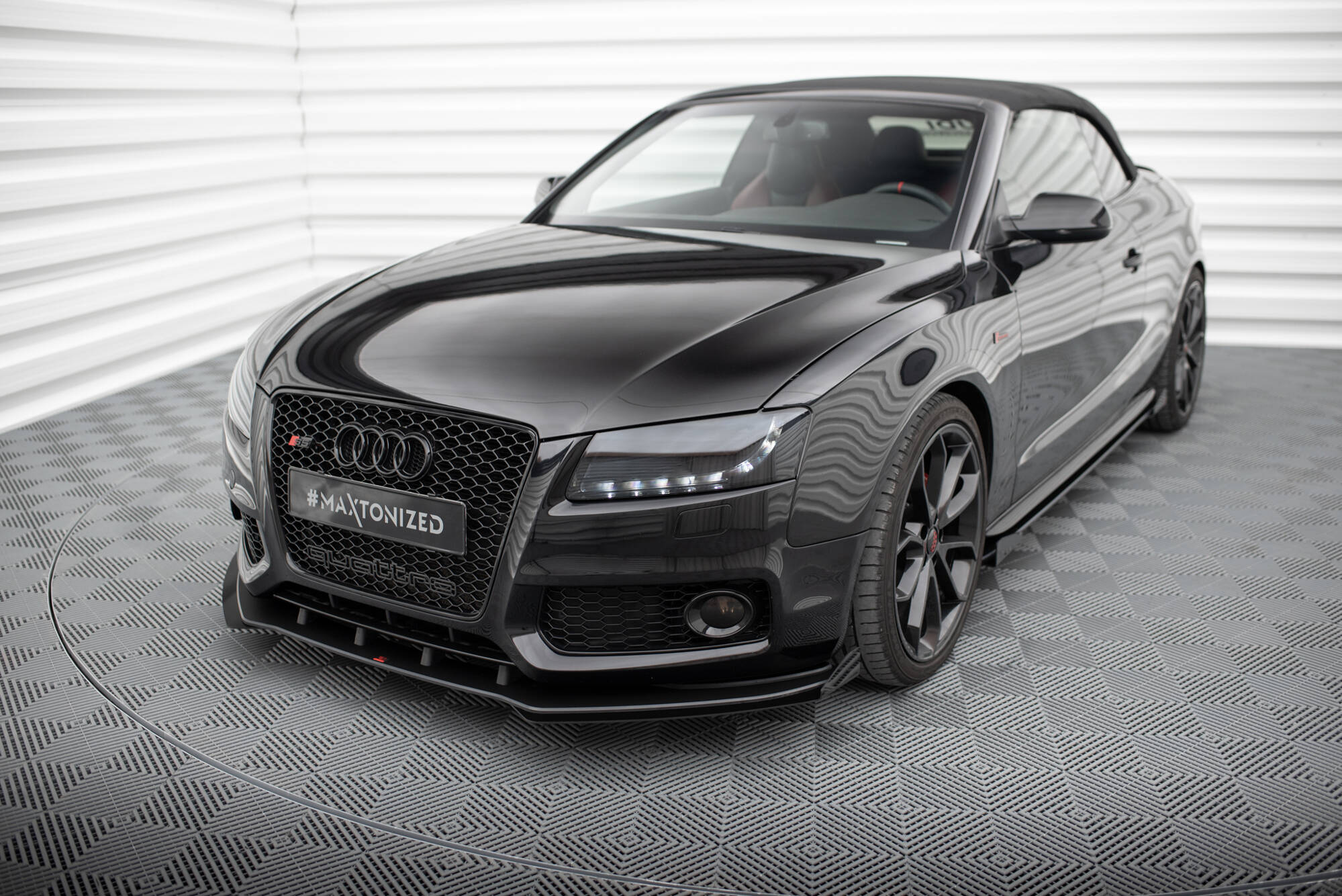 Front Stoßstange Flaps passend für Audi S5 / A5 S-Line 8T schwarz Hochglanz