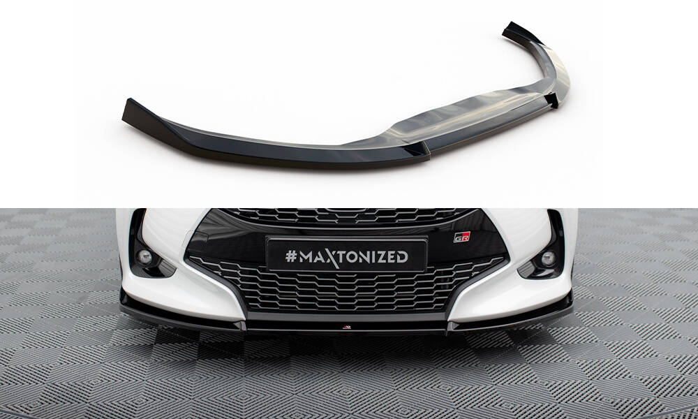 Street+ Spoilerlippe Front Ansatz V.3 passend für Toyota Yaris Mk4 schwarz Hochglanz