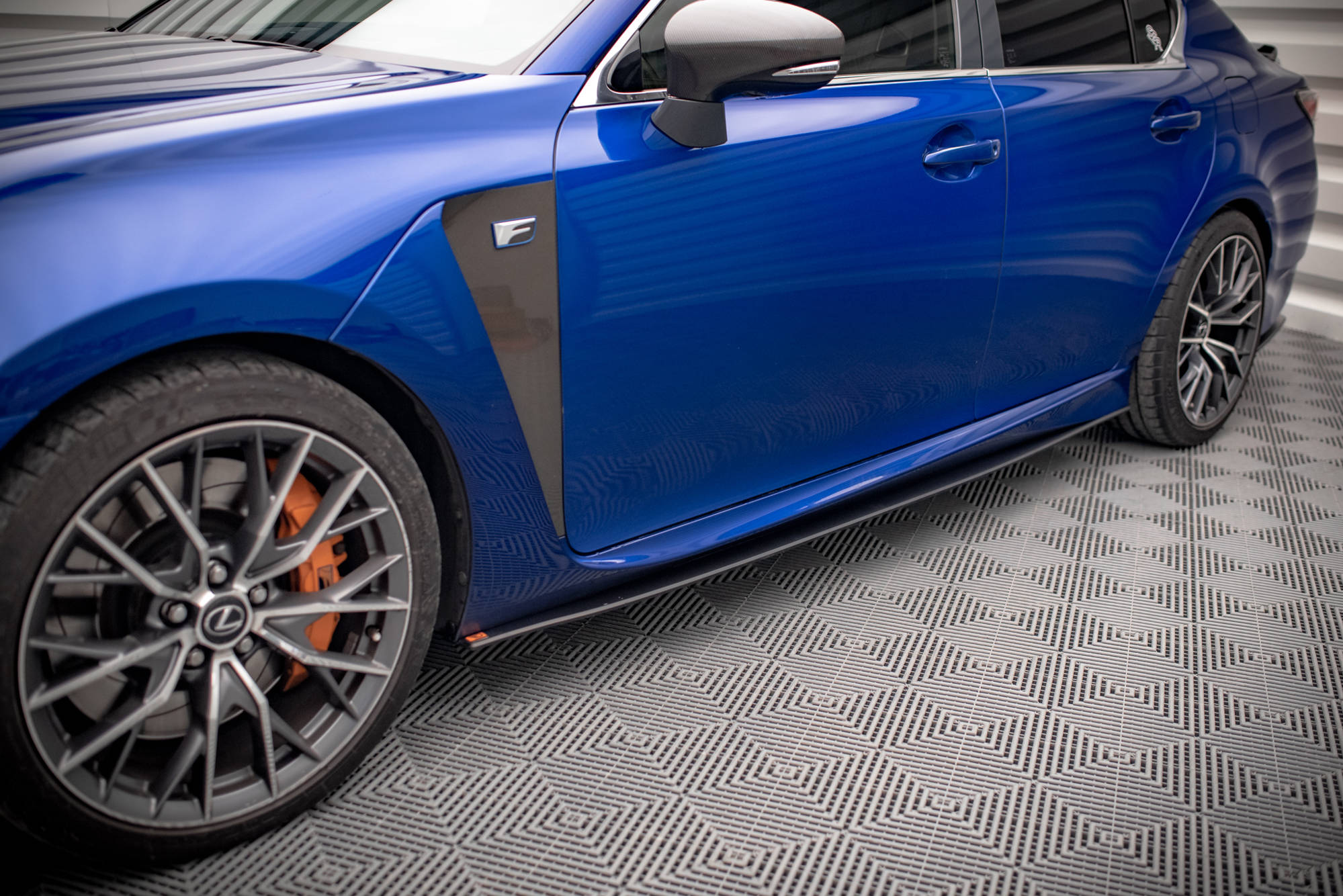 Street Pro Seitenschweller Leisten passend für Lexus GS F Mk4 FL rot