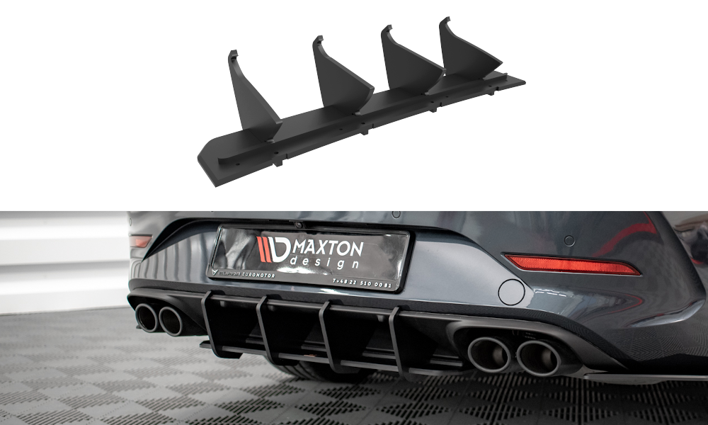 Heckansatz Diffusor passend für CUPRA Leon ST Mk1 FL roter Kern