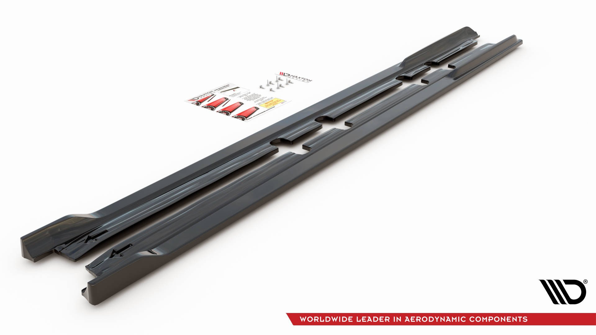Street+ Seitenschweller Leisten V.2 passend für Seat Leon FR ST / Hatchback Mk4 / CUPRA Leon ST / Hatchback Mk1 / Mk1 FL schwarz Hochglanz