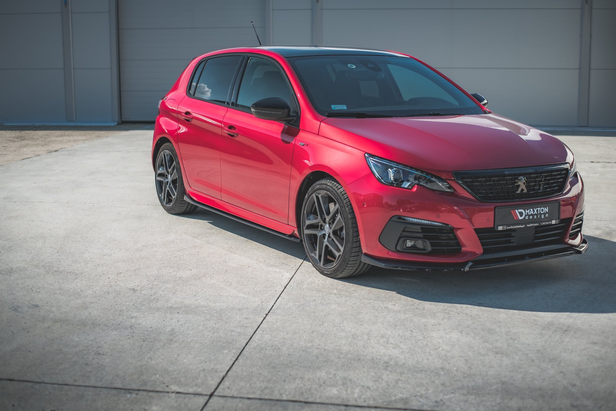 Street+ Seitenschweller Leisten passend für Peugeot 308 GT Mk2 FL schwarz Hochglanz
