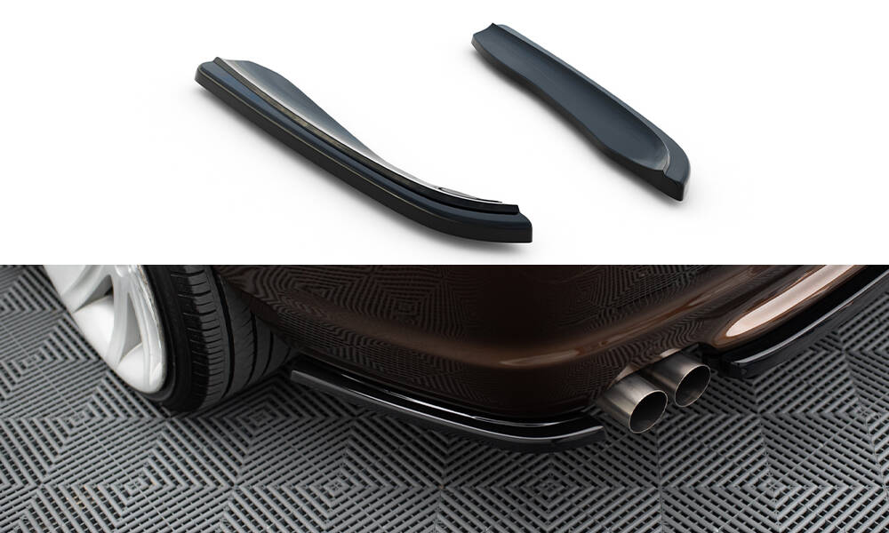 Heck Ansatz Flaps Diffusor für BMW 3er M-Paket Coupe E46 schwarz Hochglanz