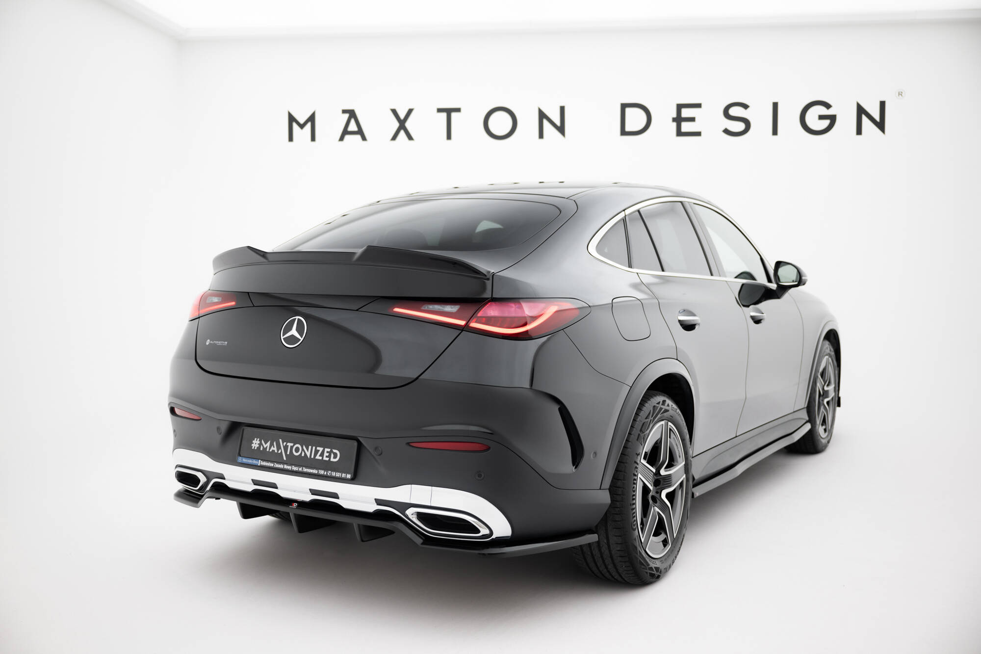 Heck Spoiler Aufsatz Abrisskante 3D passend für Mercedes GLC Coupe AMG-Line C254 schwarz Hochglanz