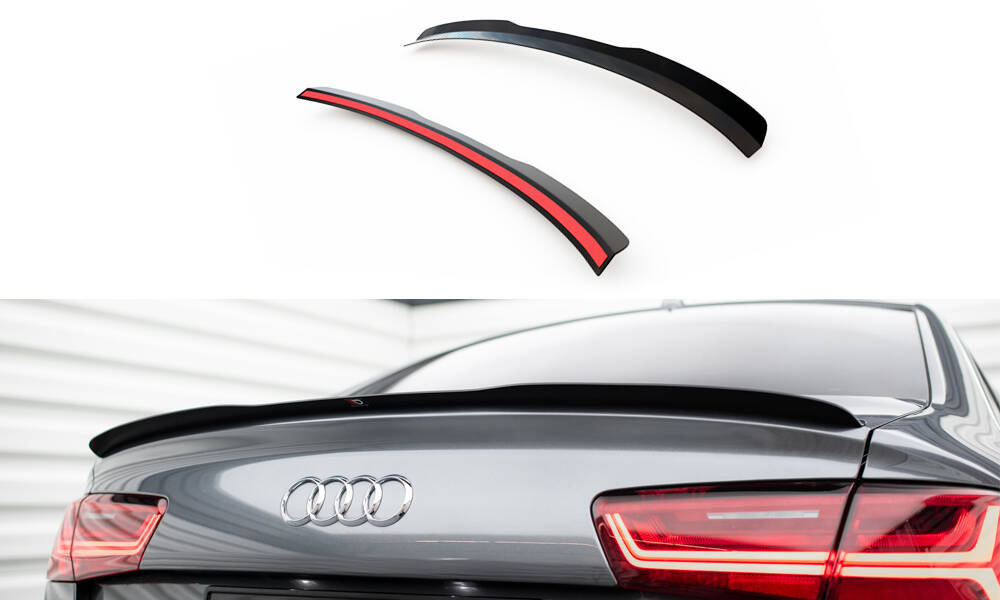 Spoiler CAP für Audi A6 / A6 S-line / S6 Limousine C7 Facelift schwarz Hochglanz