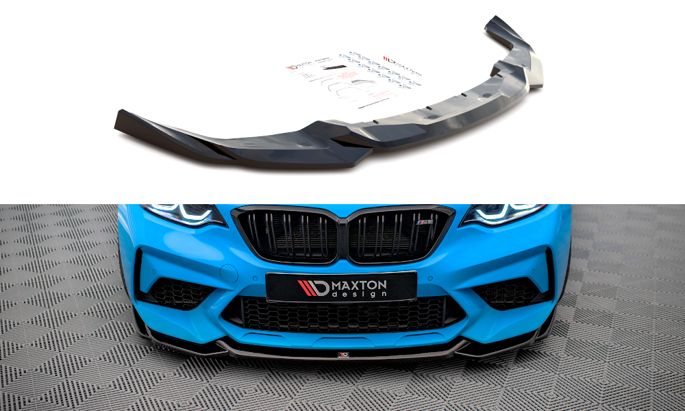 Street+ Spoilerlippe Front Ansatz V.1 passend für BMW M2 Competition F87 schwarz Hochglanz