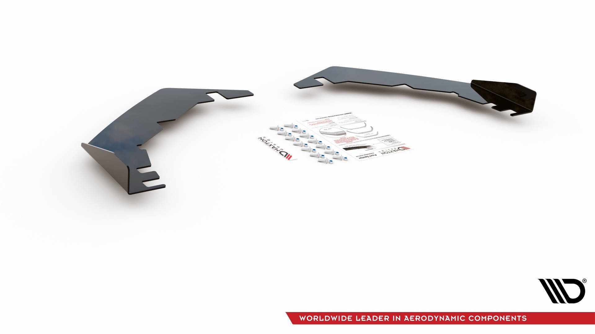 Front Stoßstange Flaps passend für VW Golf GTI Clubsport Mk8 schwarz Hochglanz