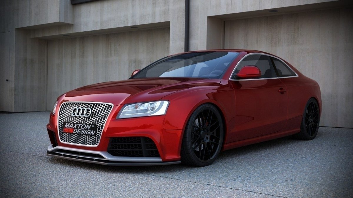 Street+ Spoilerlippe Front Ansatz passend für Audi RS5 8T / 8T FL schwarz Hochglanz
