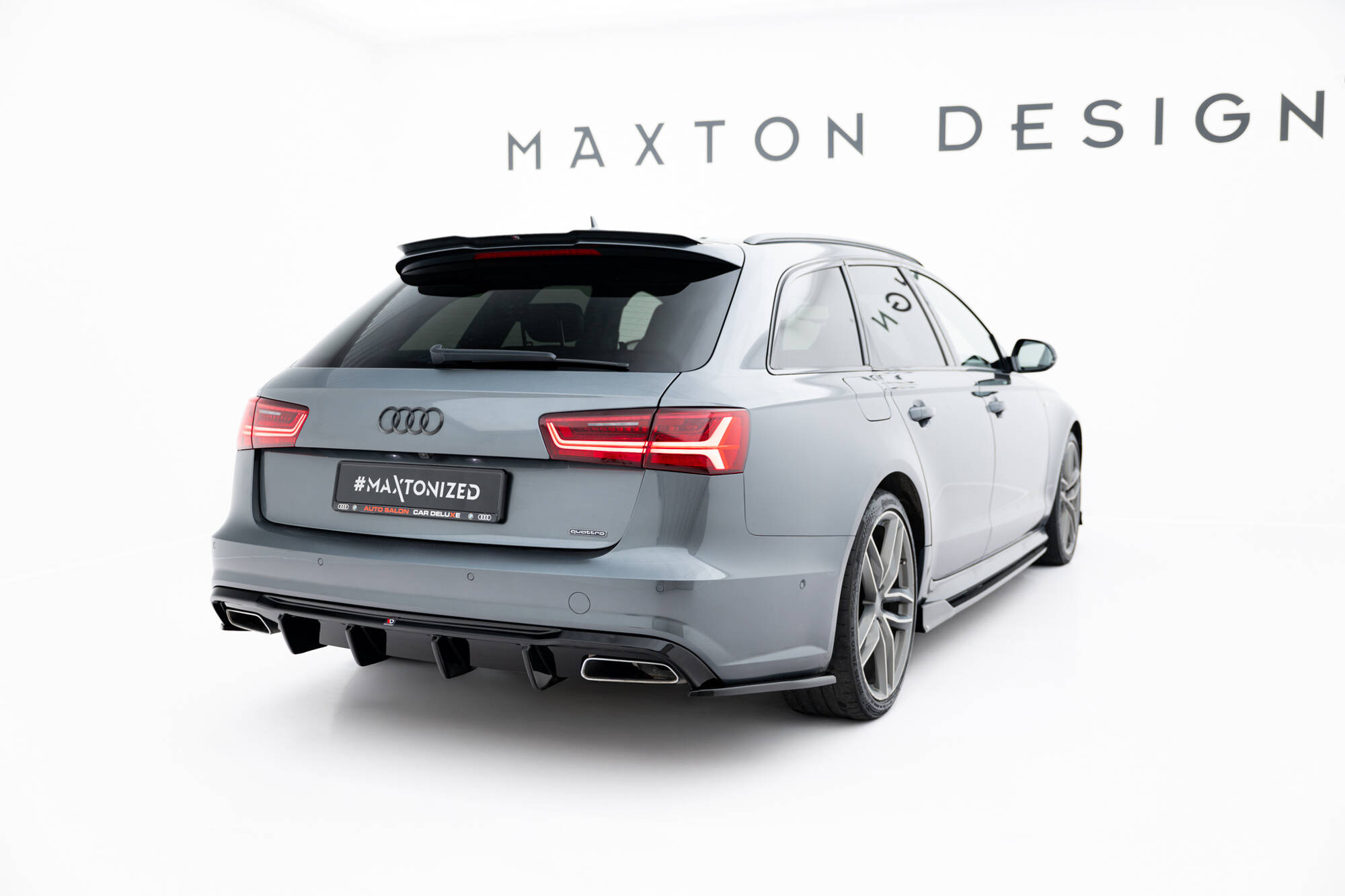 Street+ Heck Ansatz Diffusor V.2 passend für Audi A6 / A6 C7 S-line/ S6 C7 FL schwarz Hochglanz