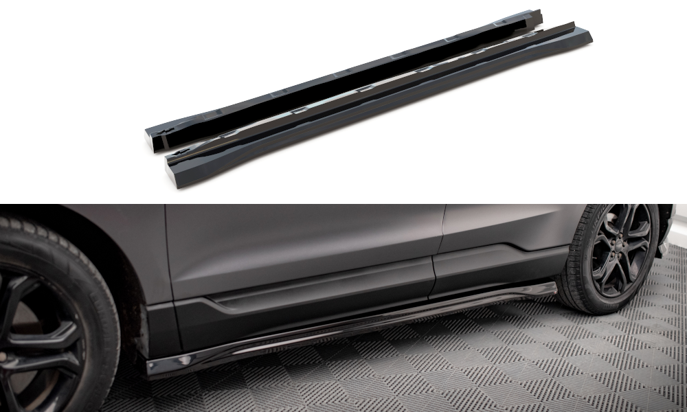 Street+ Seitenschweller Leisten passend für Ford Edge ST Mk2 FL schwarz Hochglanz