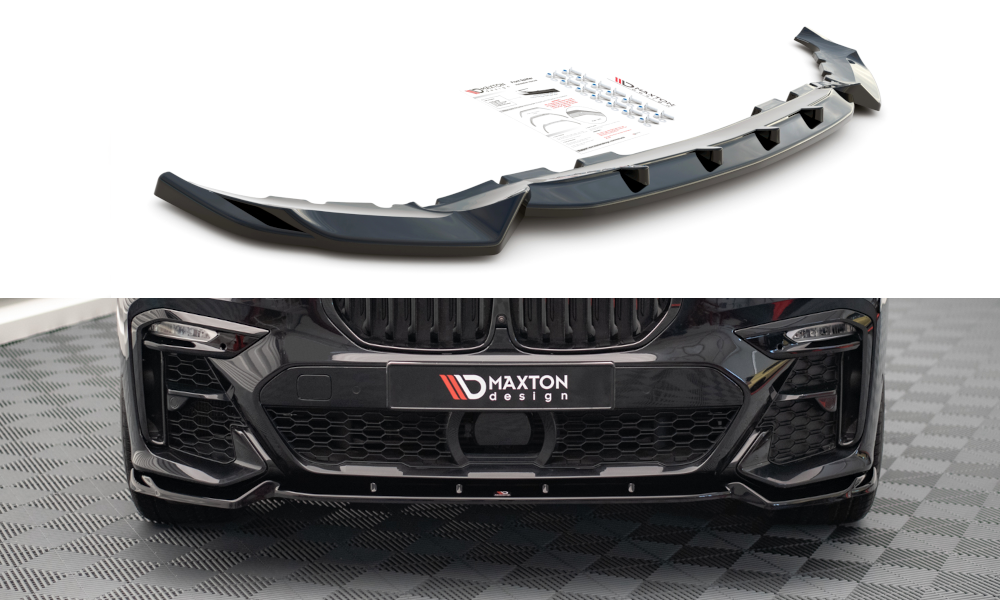 Street+ Spoilerlippe Front Ansatz V.2 passend für BMW X7 M-Paket G07 schwarz Hochglanz