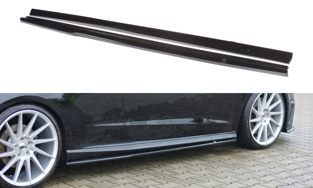 Seitenschweller Ansatz für Audi S3/A3 S-Line Hatchback 8V/8V Facelift schwarz Hochglanz