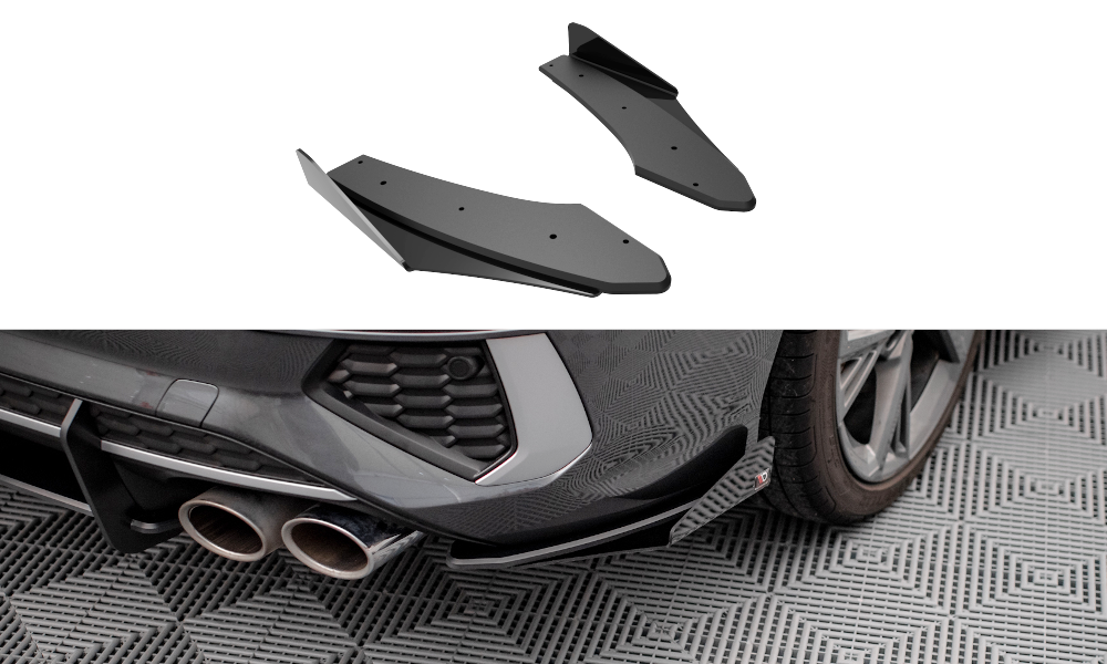 Street Pro Heck Ansatz Diffusor + Flaps passend für Audi S3 Limousine 8Y rot+ Hochglanz Flaps