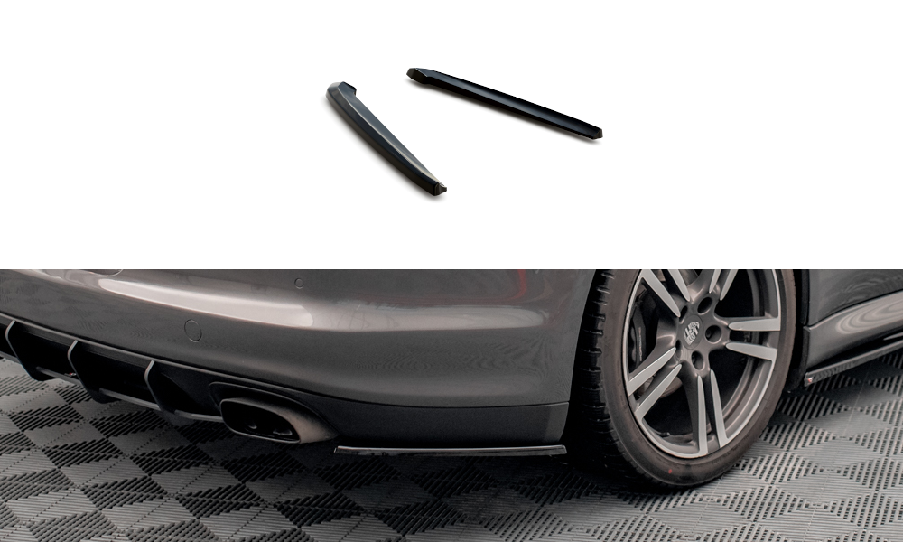 Street+ Heck Ansatz Flaps passend für Porsche Panamera / Panamera Diesel 970 schwarz Hochglanz