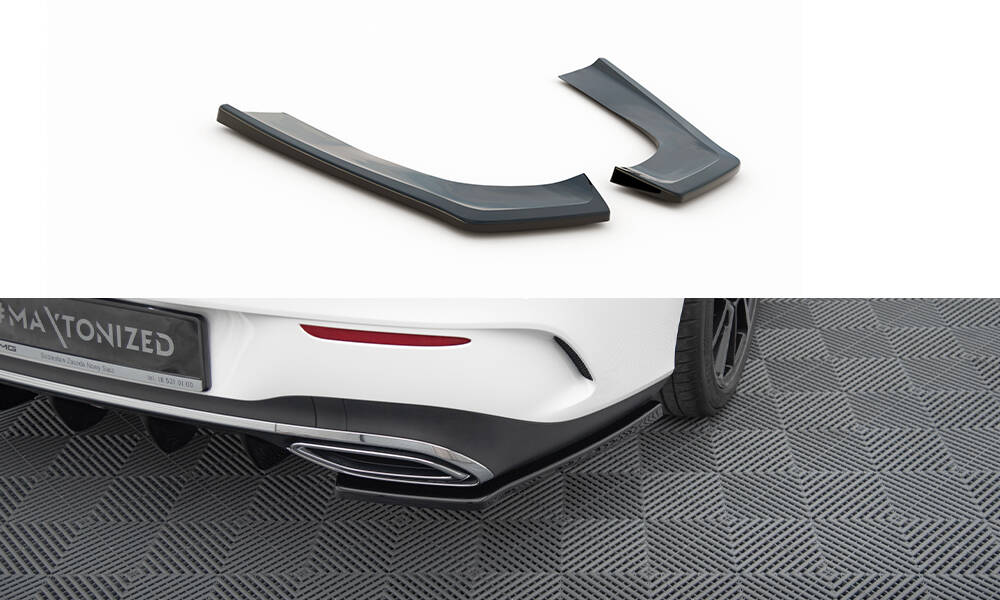 Heck Ansatz Flaps Diffusor für Mercedes-Benz CLA AMG-Line X118 schwarz Hochglanz