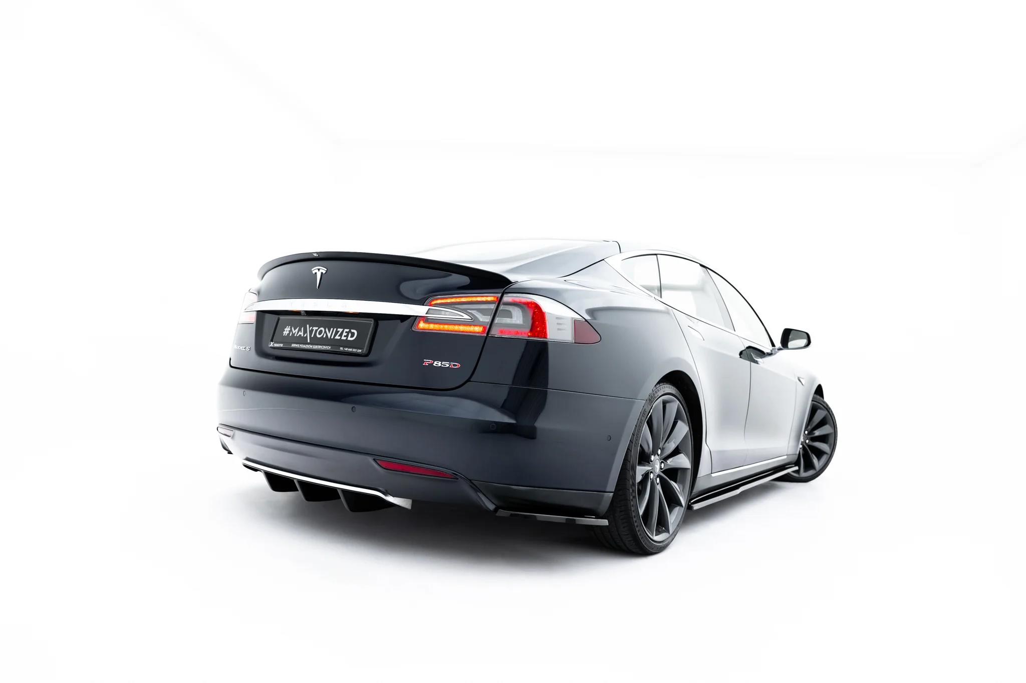 Diffusor Flaps V.2 passend für Tesla Model S Mk1 schwarz Hochglanz