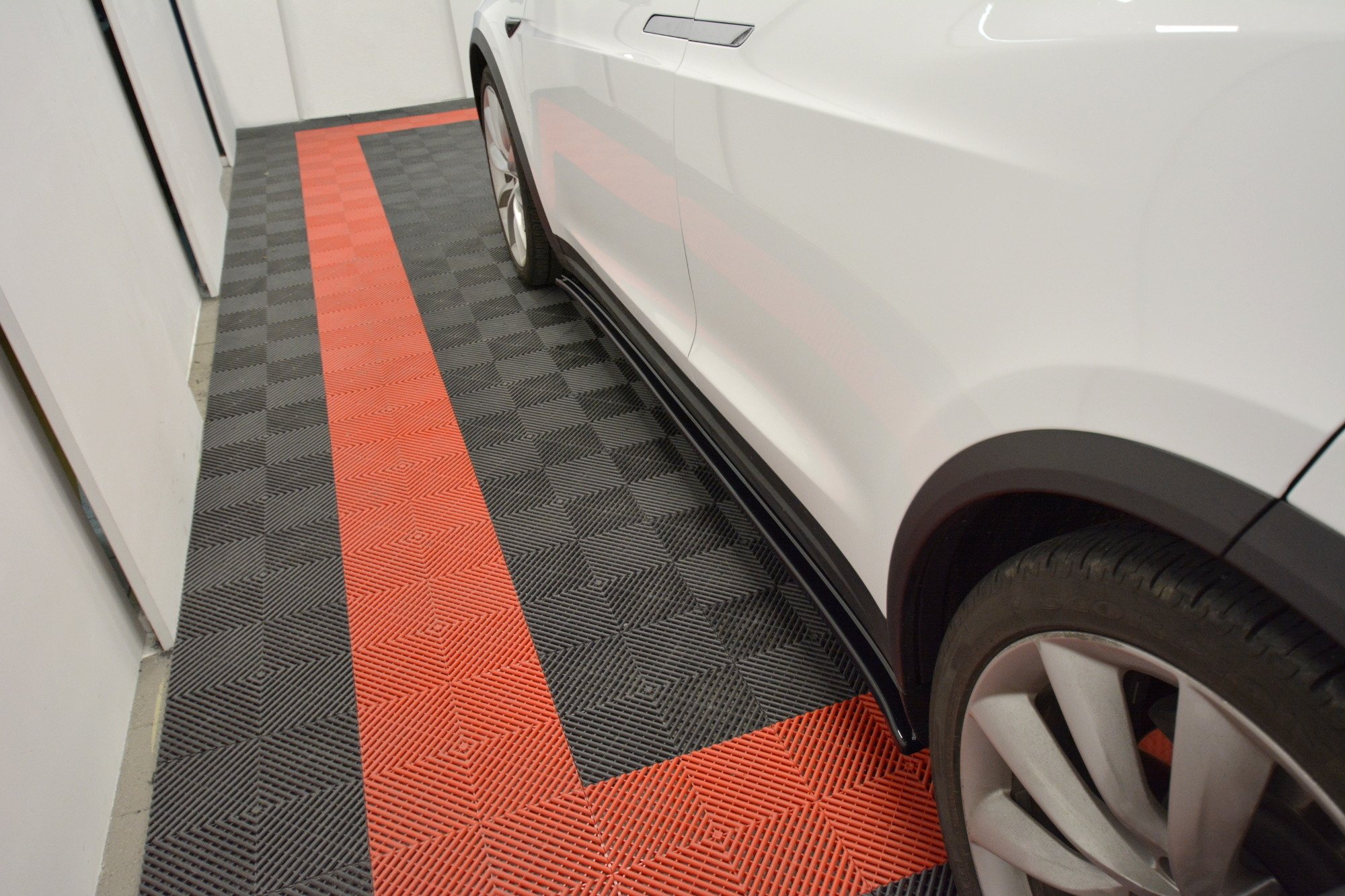 Seitenschweller Ansatz Paar V.1 passend für Tesla Model X Mk1 schwarz Hochglanz