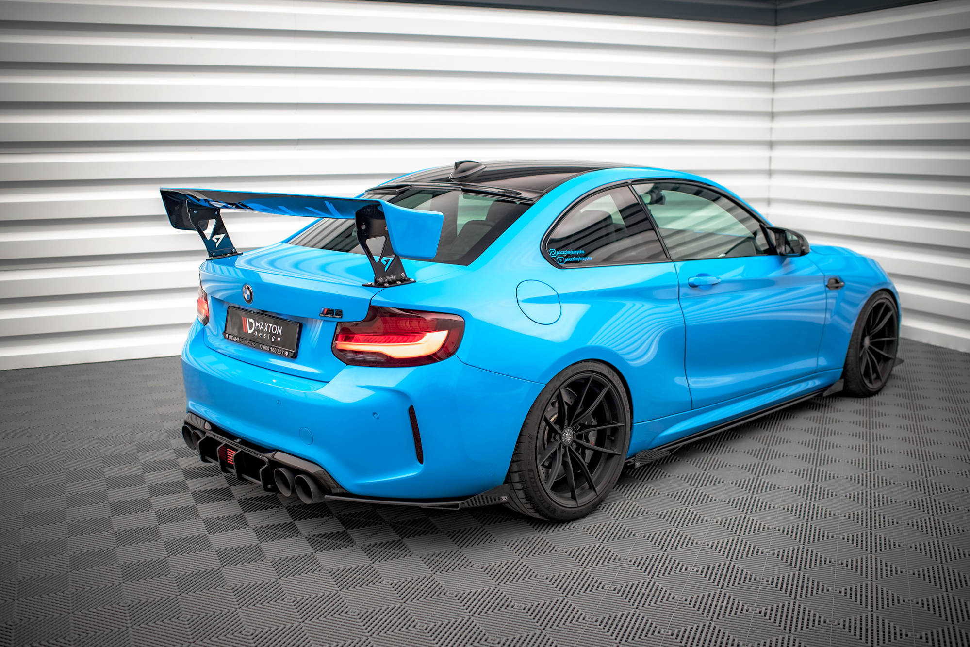Street Pro Heck Ansatz Flaps passend für BMW M2 F87 schwarz Hochglanz