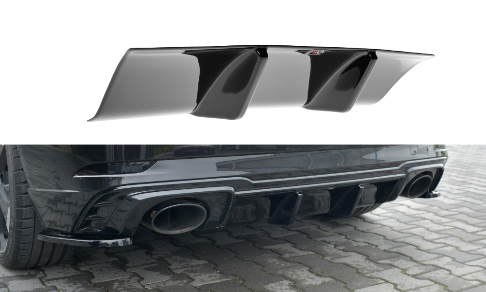 Diffusor Heck Ansatz für Audi RS3 8V FL Sportback schwarz Hochglanz