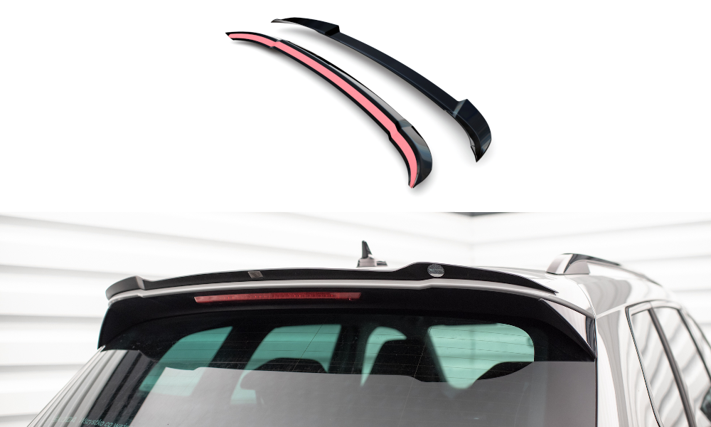 Heck Spoiler Aufsatz Abrisskante passend für Skoda Karoq Sportline Mk1 FL schwarz Hochglanz