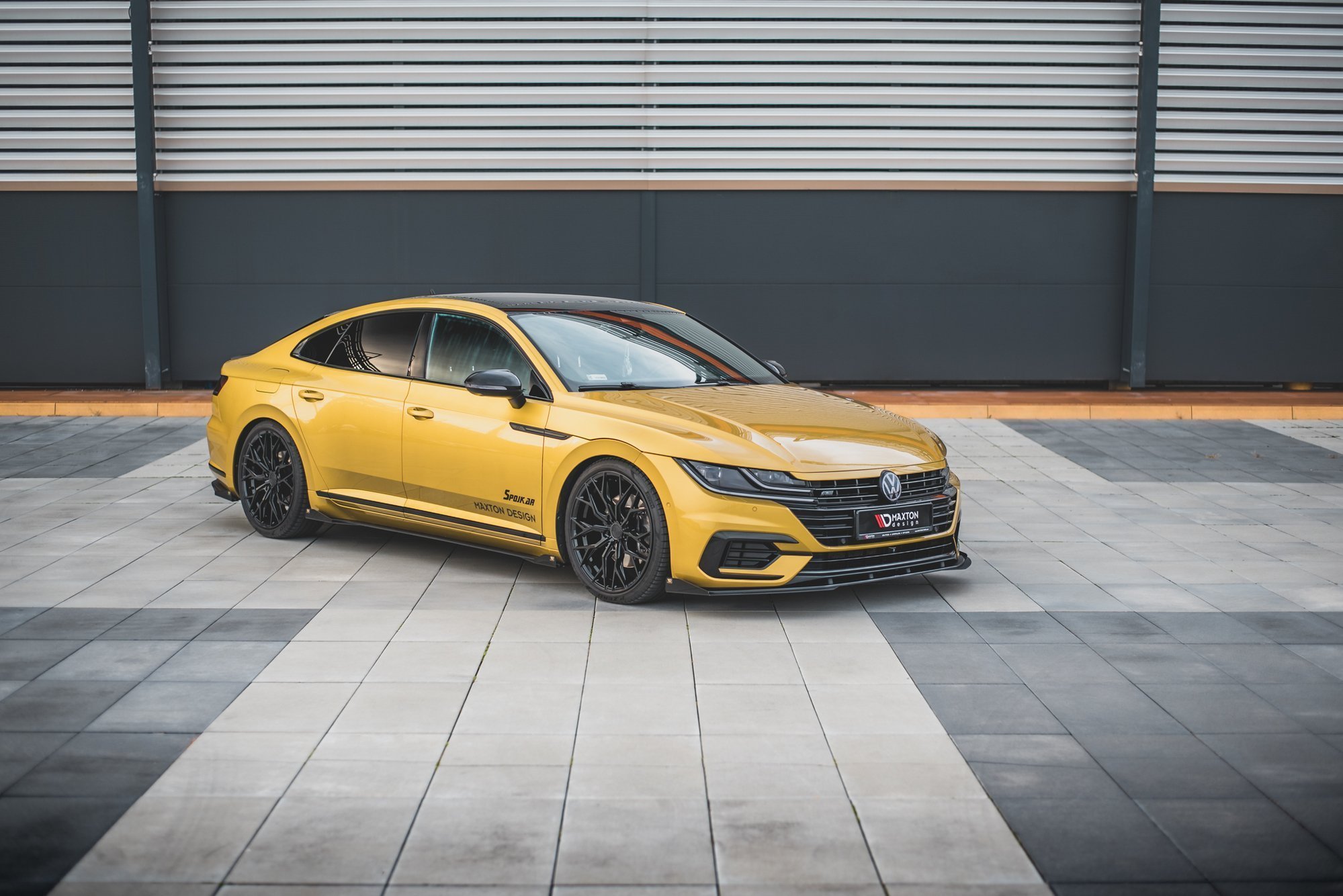 Street Pro Seitenschweller Leisten + Flaps passend für VW Arteon R-Line Limousine / Shooting Brake Mk1 schwarz Hochglanz