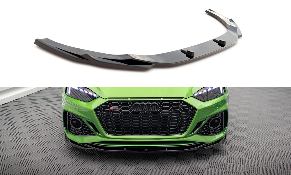 Street+ Spoilerlippe Front Ansatz V.3 passend für Audi RS5 F5 FL schwarz Hochglanz
