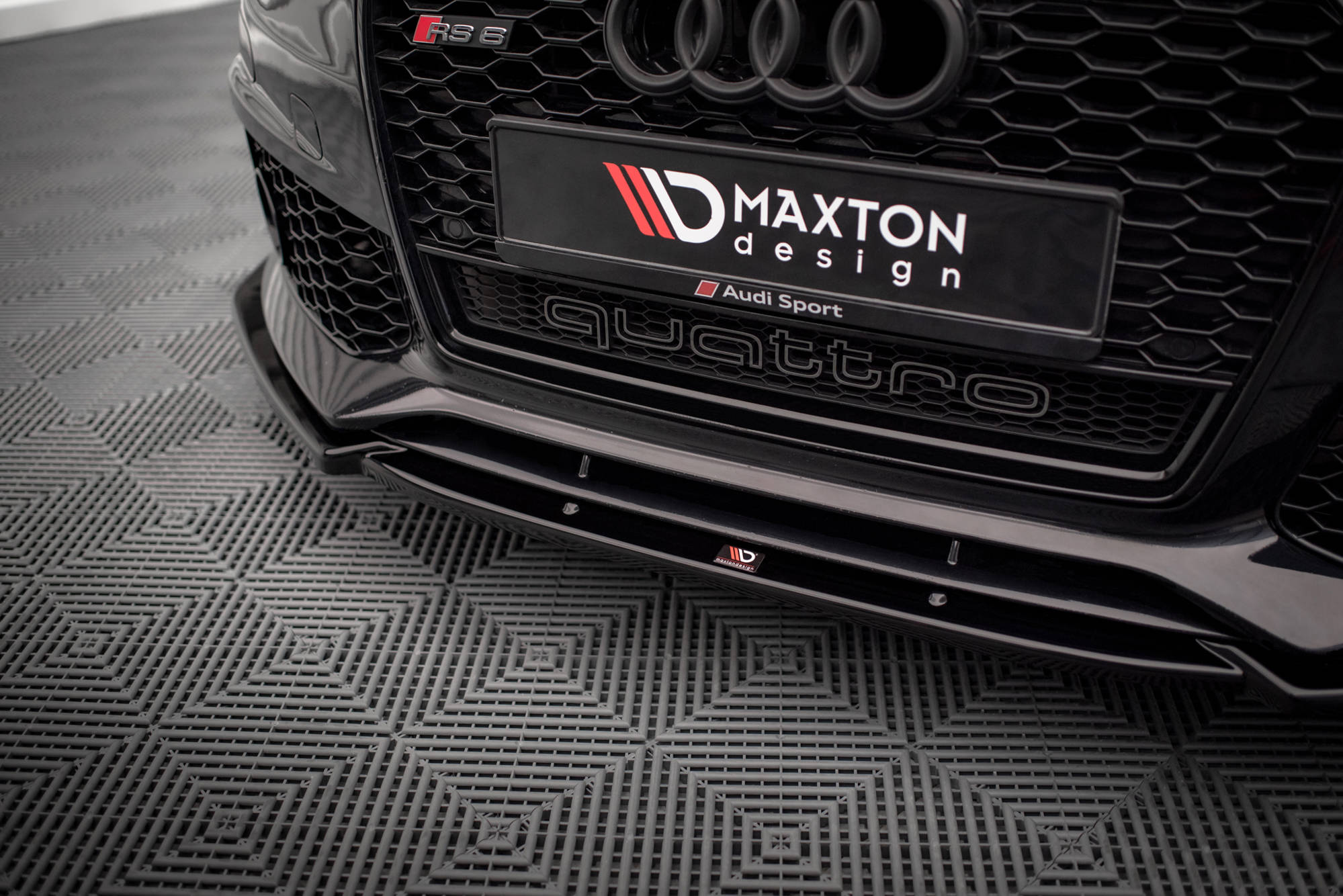 Street+ Spoilerlippe Front Ansatz passend für Audi A6 RS6 Look C7 schwarz Hochglanz