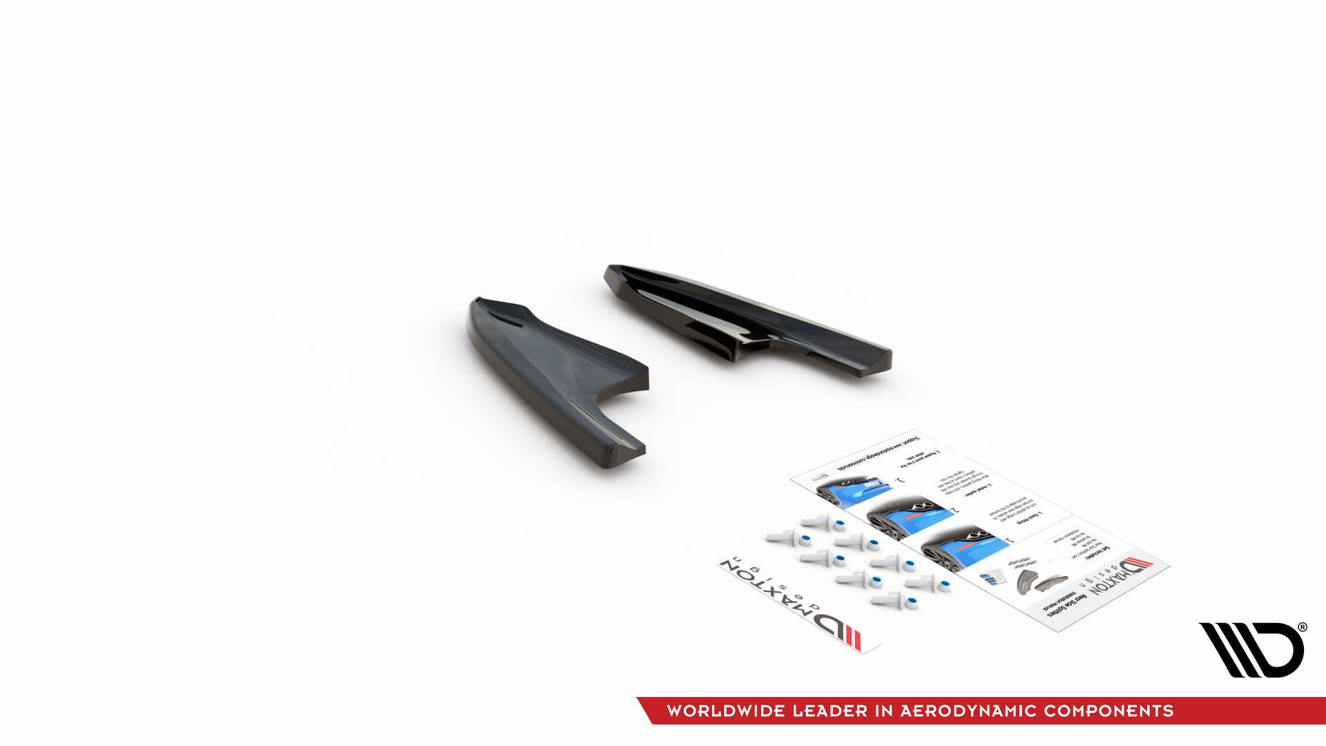 Street+ Heck Ansatz Flaps V.3 passend für VW Golf R Hatchback Mk8 FL schwarz Hochglanz