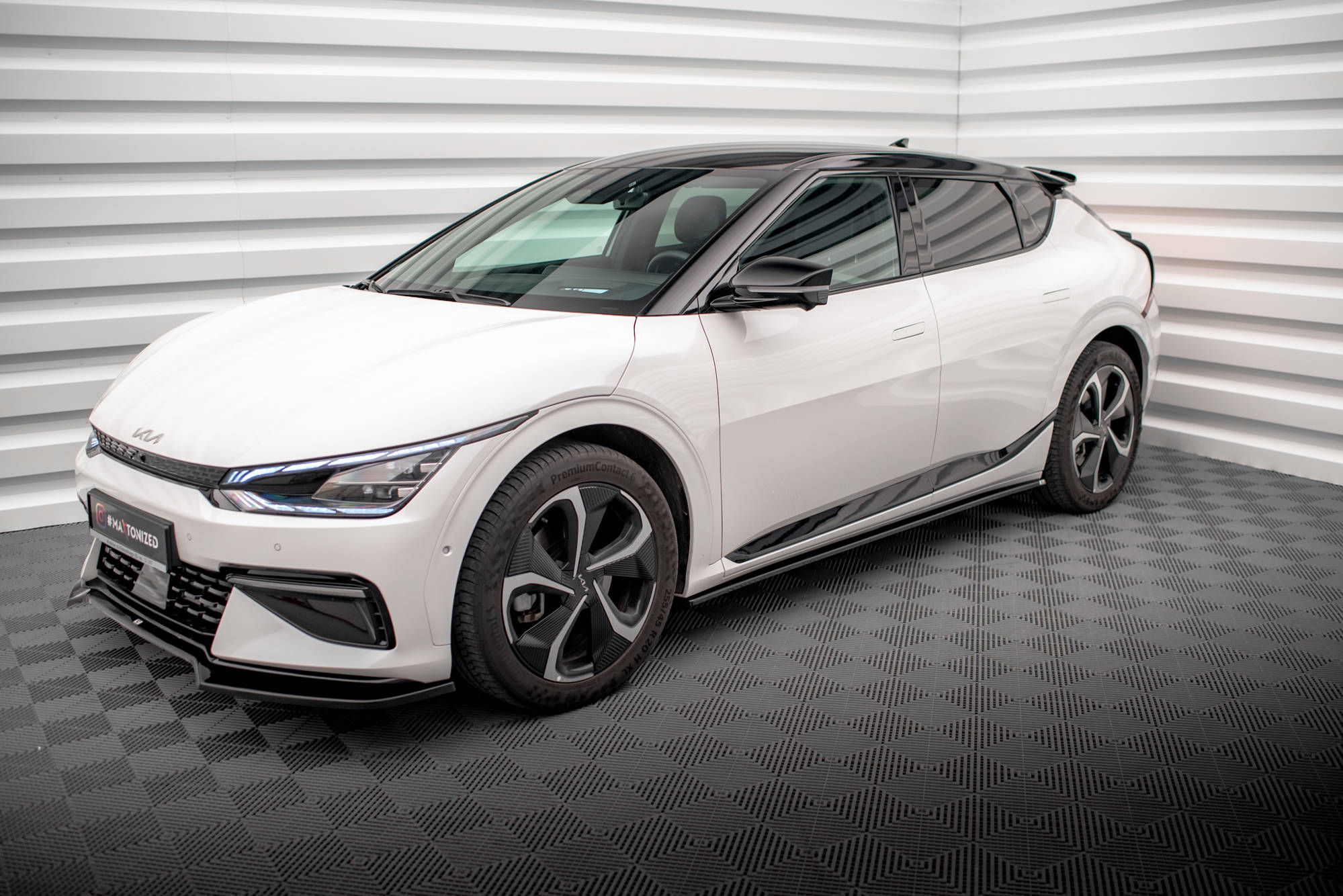 Street+ Seitenschweller Leisten passend für Kia EV6 GT-Line Mk1 schwarz Hochglanz