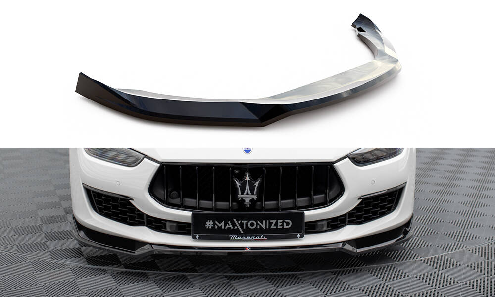 Frontlippe V.1 passend für Maserati Ghibli Mk3 FL schwarz Hochglanz