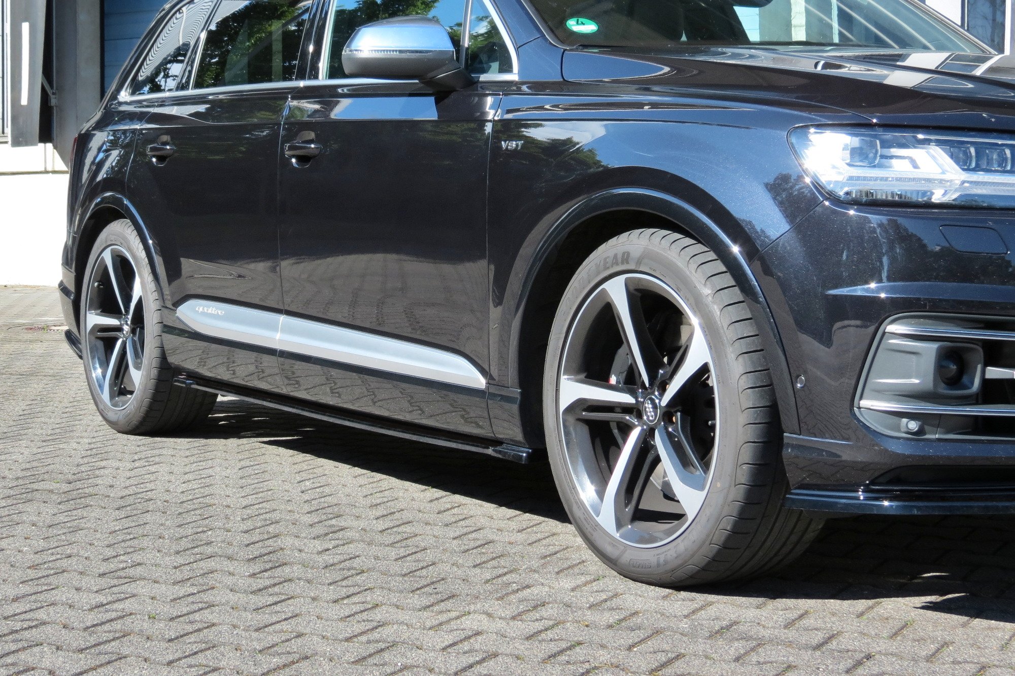 Seitenschweller Ansatz für Audi SQ7 / Q7 S-Line Mk.2 schwarz Hochglanz