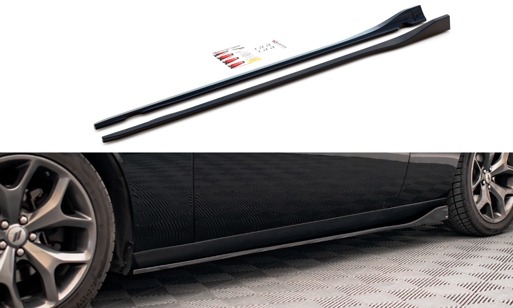 Street+ Seitenschweller Leisten passend für Dodge Challenger GT Mk3 FL schwarz Hochglanz