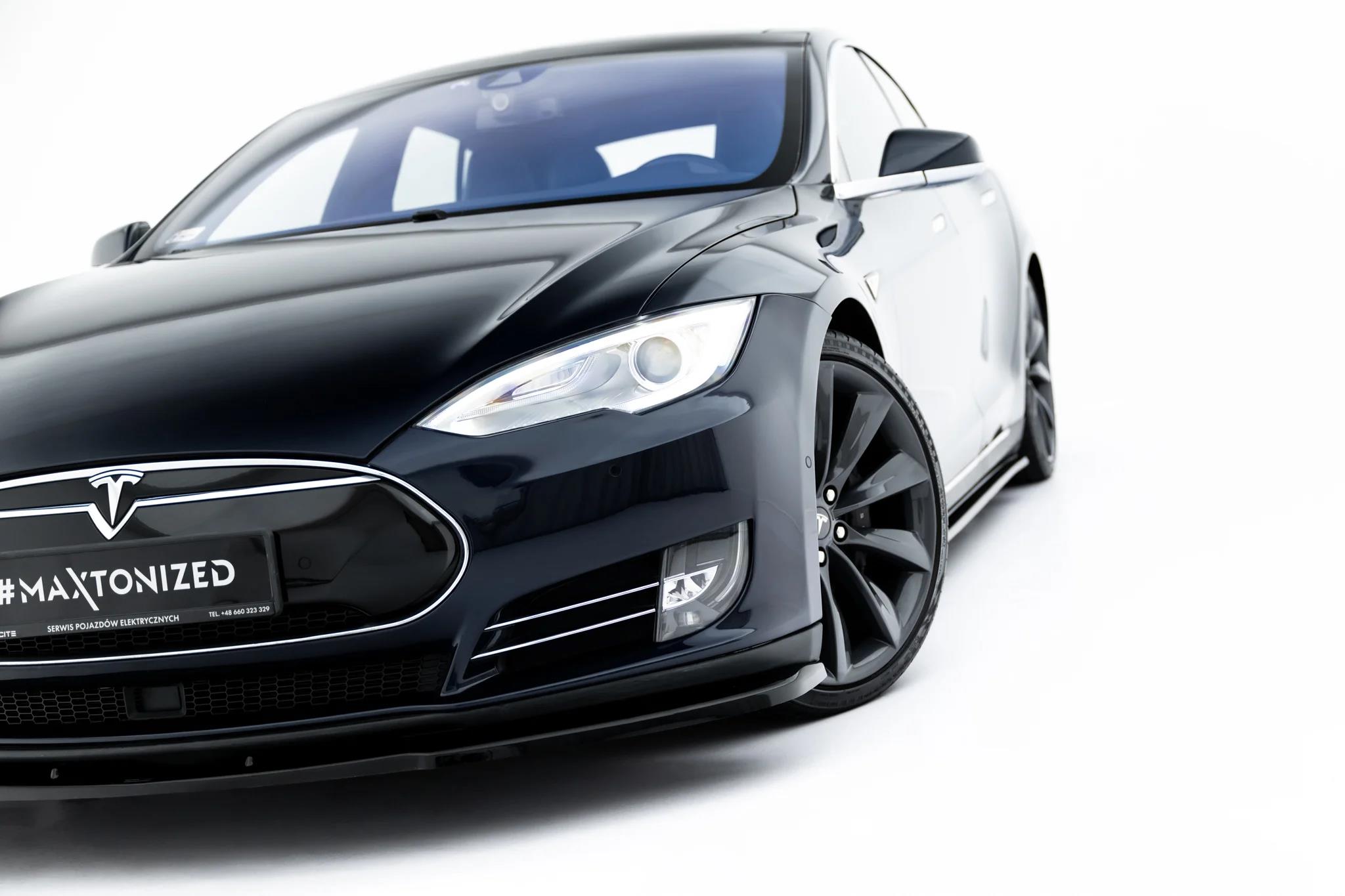 Frontlippe V.1 passend für Tesla Model S Mk1 schwarz Hochglanz