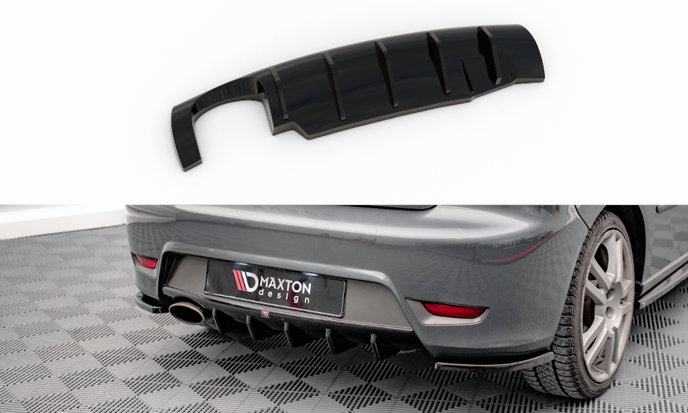 Street+ Heck Ansatz Diffusor passend für Seat Ibiza CUPRA Mk3 schwarz Hochglanz