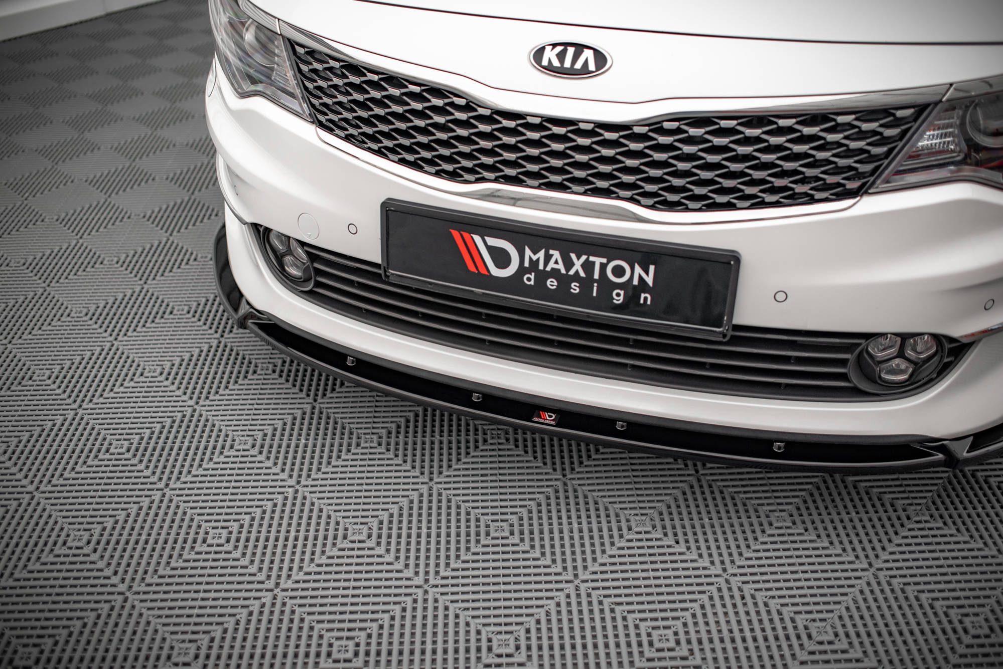 Street+ Spoilerlippe Front Ansatz V.1 passend für Kia Optima Mk4 schwarz Hochglanz