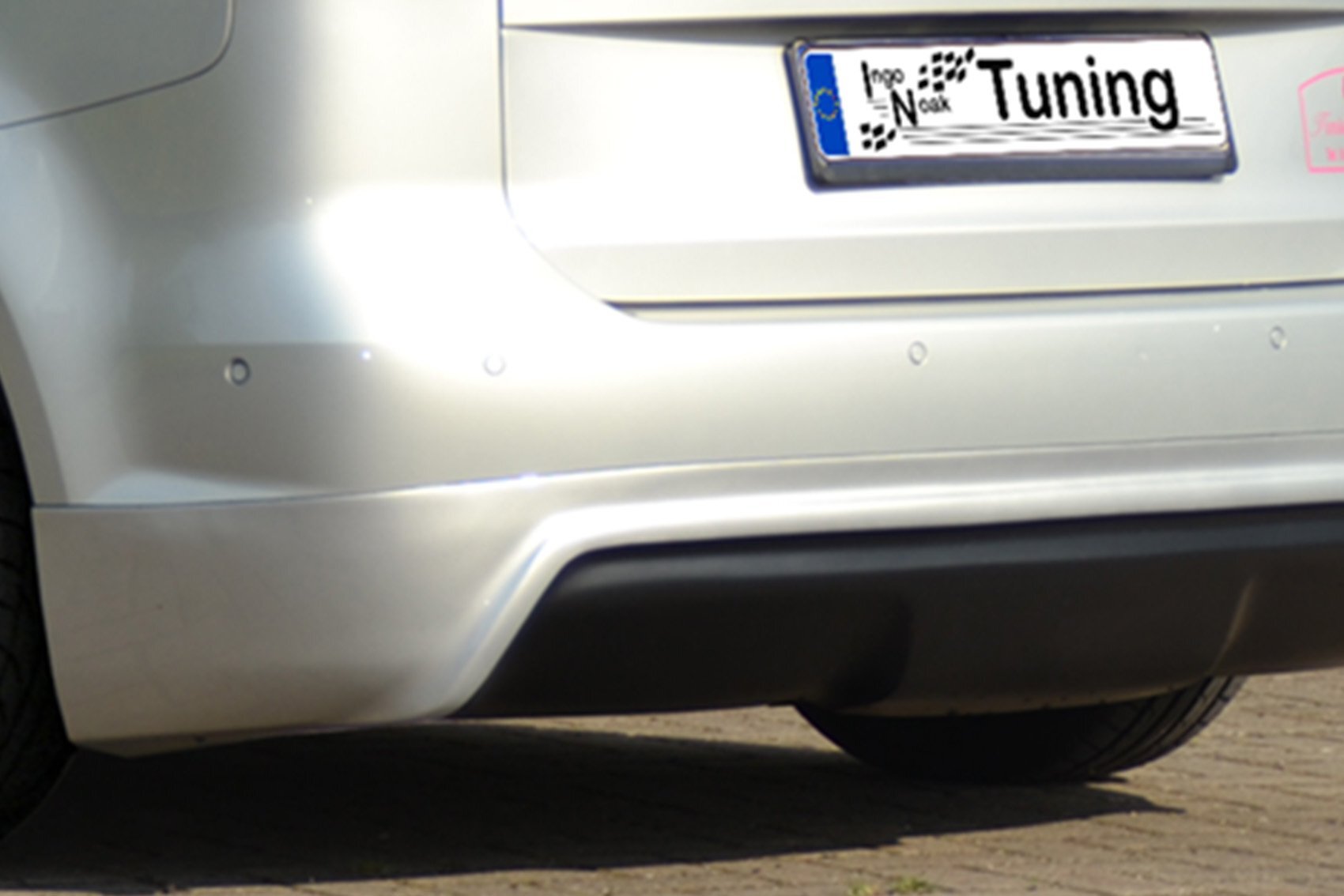 Heckansatz im R-Look für VW Touran Facelift 1T GP2 Schwarz Matt