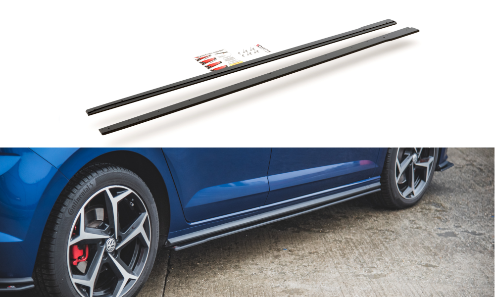 Street Pro Seitenschweller Leisten passend für VW Polo GTI Mk6 rot