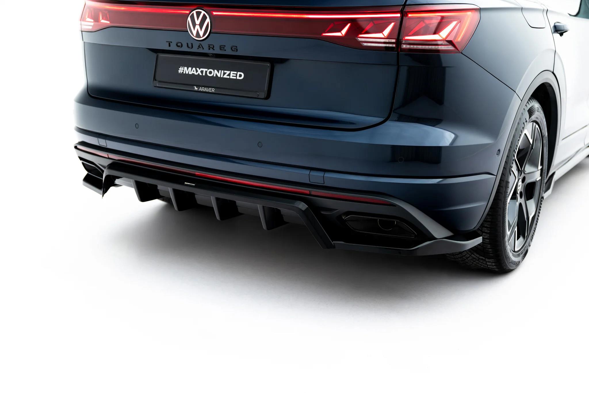 Street+ Mittlerer Diffusor RACE passend für VW Touareg Elegance Mk3 Facelift schwarz Hochglanz