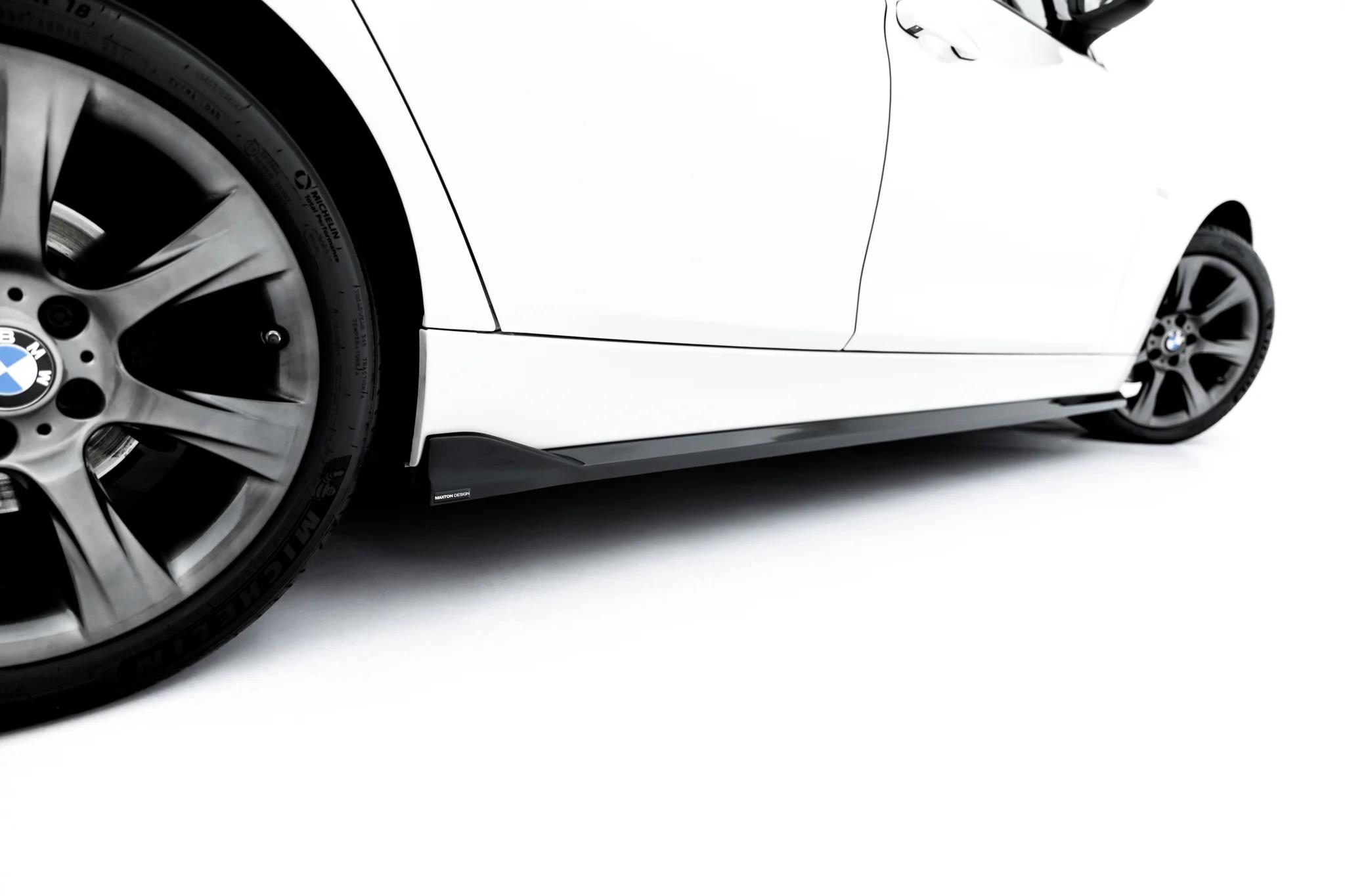 Seitenschweller Ansatz Paar passend für BMW 3er Sportline Limousine / Touring F30 / F31 schwarz Hochglanz