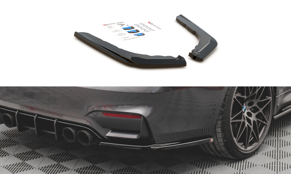 Street+ Heck Ansatz Flaps V.2 passend für BMW M4 F82 schwarz Hochglanz