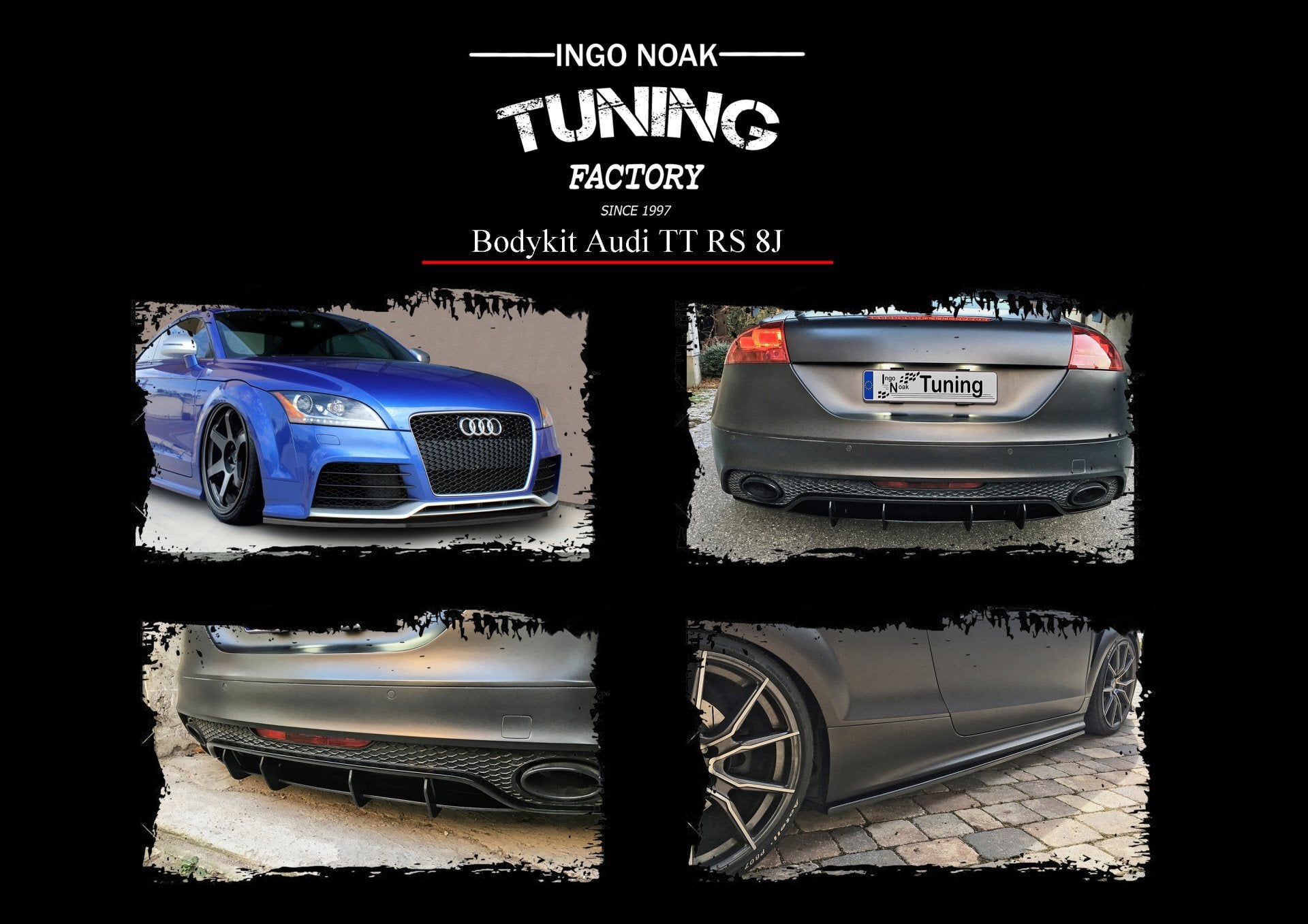 Bodykit für Audi TT RS 8J Bj.2009-2014 Schwarz Matt