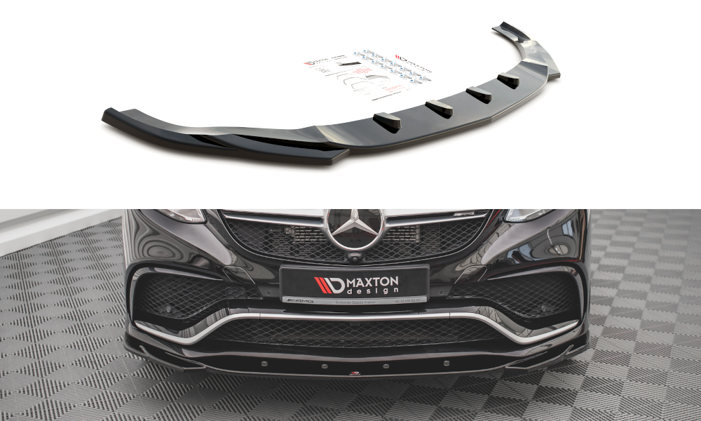 Street+ Spoilerlippe Front Ansatz V.2 passend für Mercedes GLE Coupe / SUV 63 AMG C292 / W166 schwarz Hochglanz