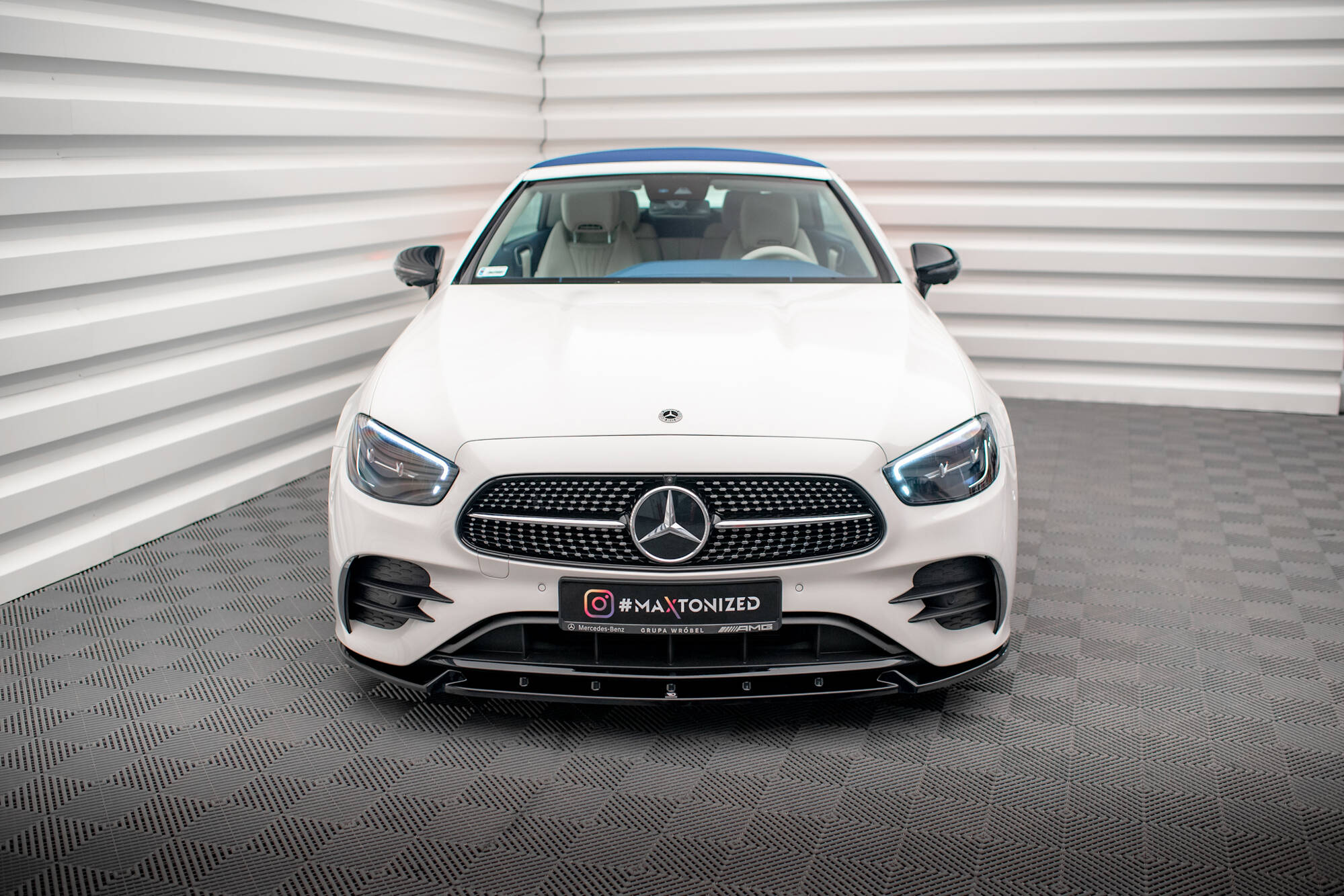 Street+ Spoilerlippe Front Ansatz V.2 passend für Mercedes E-Klasse W213 Coupe FL C238 FL / Cabriolet A238 FL AMG-Line / 53 AMG schwarz Hochglanz