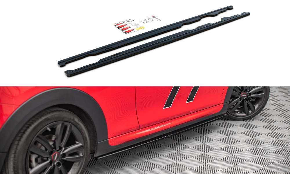 Street+ Seitenschweller Leisten passend für Mini Cooper S John Cooper Works F56 schwarz Hochglanz