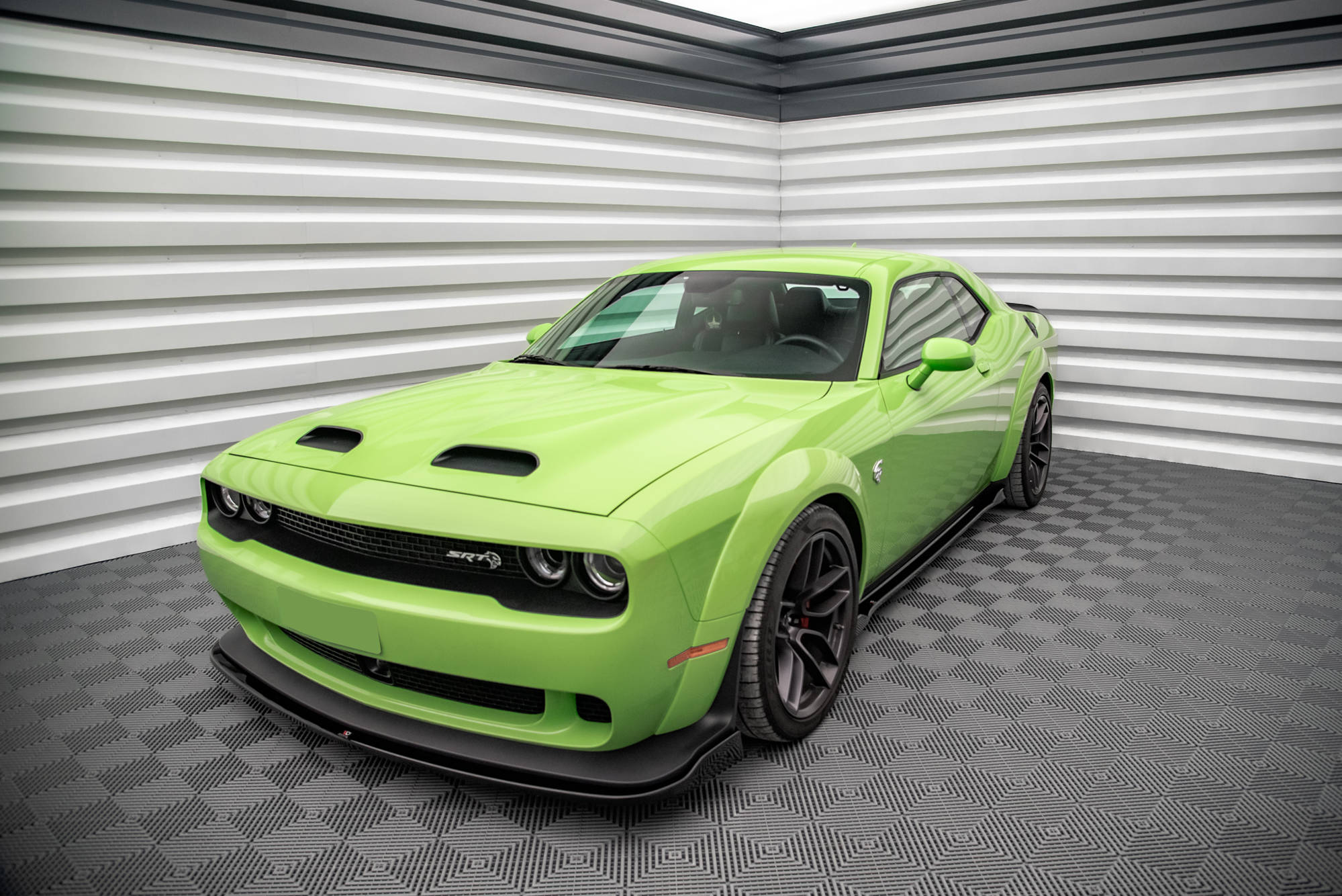 Street+ Seitenschweller Leisten passend für Dodge Challenger SRT Hellcat Widebody Mk3 schwarz Hochglanz