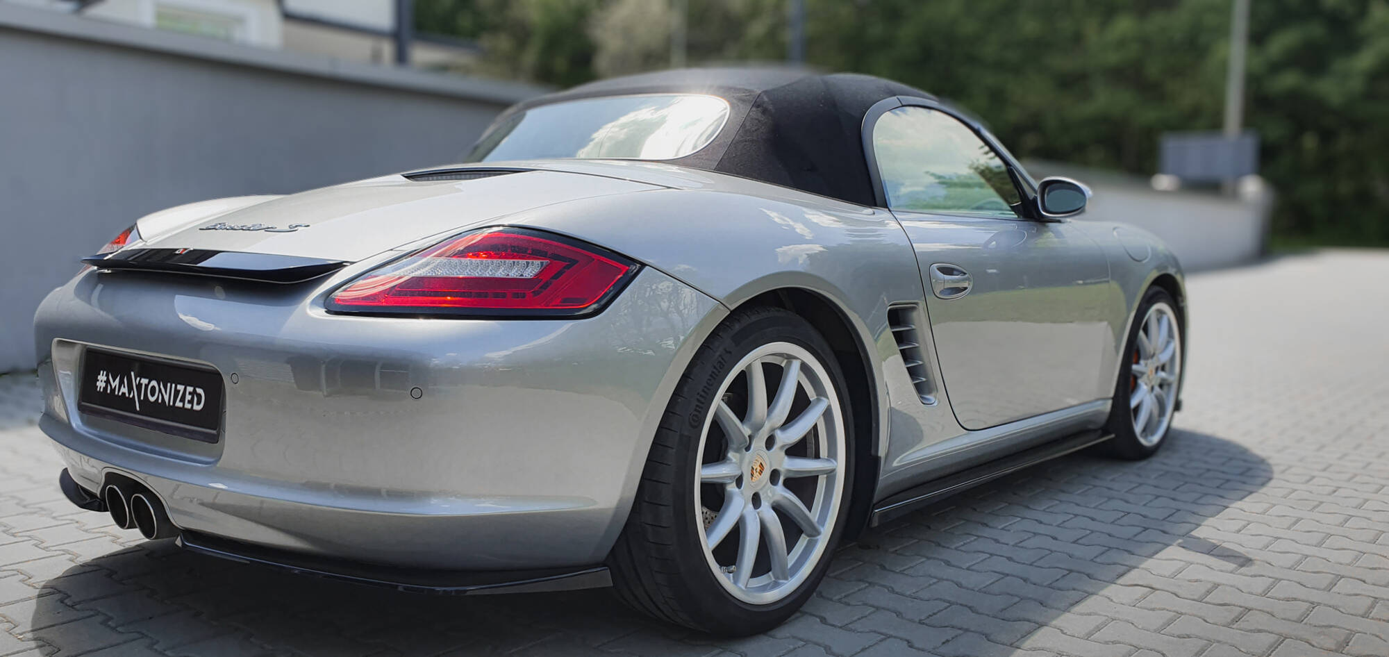 Heck Spoiler Aufsatz Abrisskante passend für Porsche Boxster 987 schwarz Hochglanz