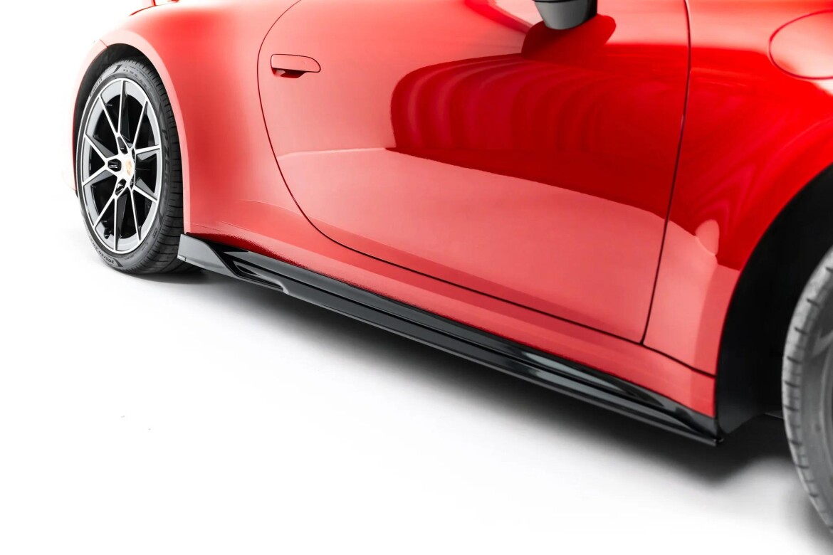Seitenschweller Ansatz (Paar) passend für Porsche 911 Carrera Aero / Carrera GTS SportDesign 992 Facelift schwarz Hochglanz